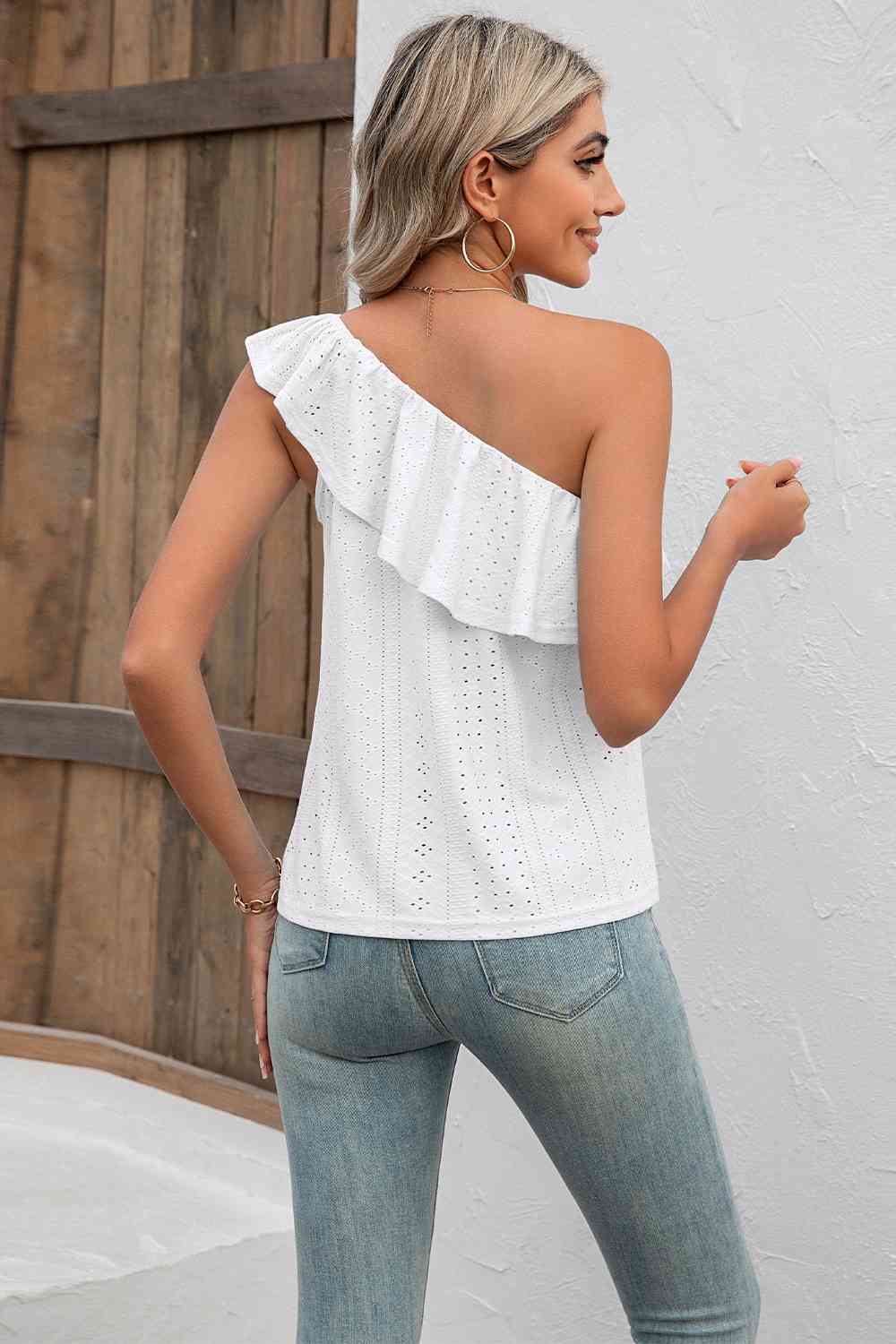 Eyelet One-Shoulder Tank - EMMY