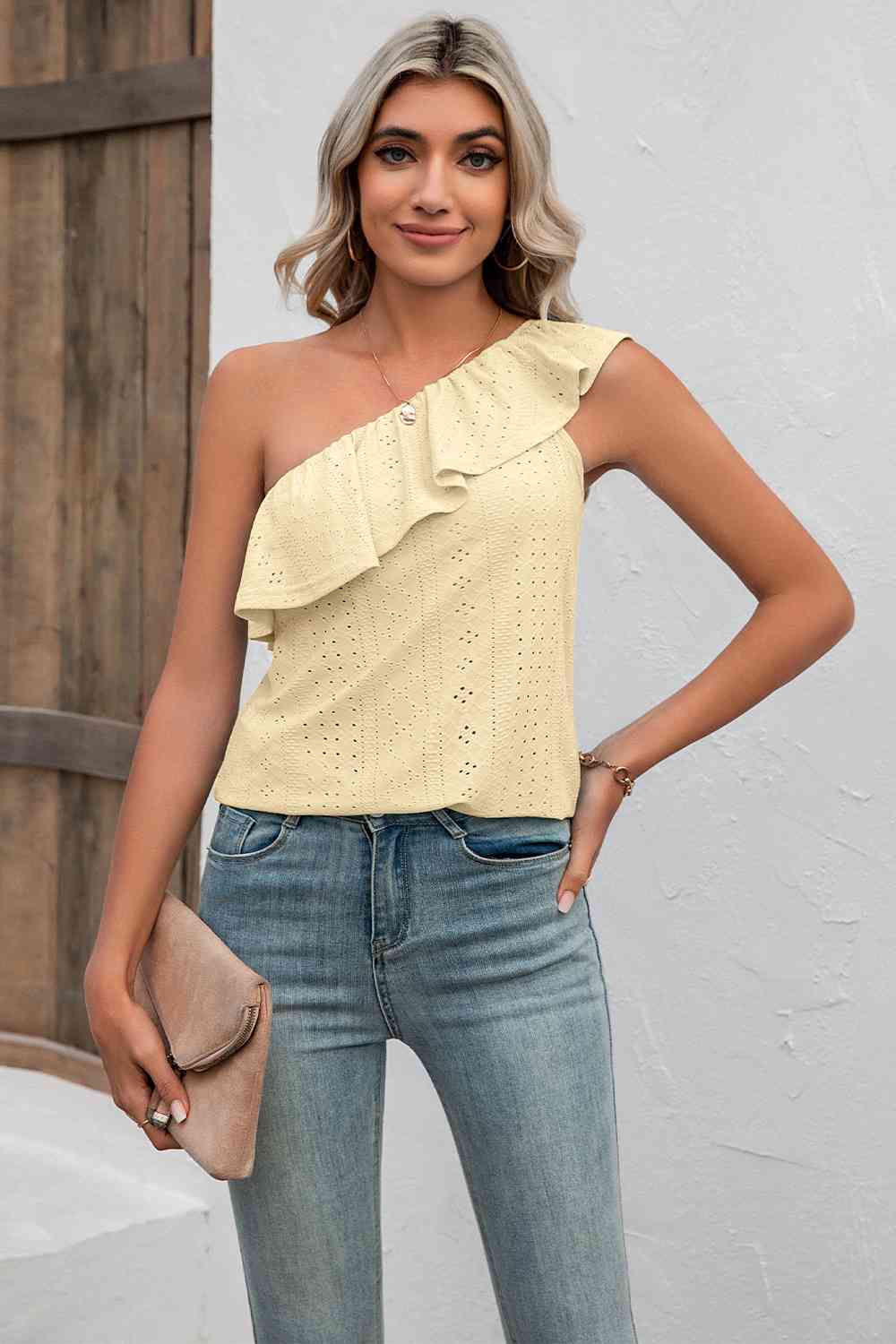 Eyelet One-Shoulder Tank - EMMY