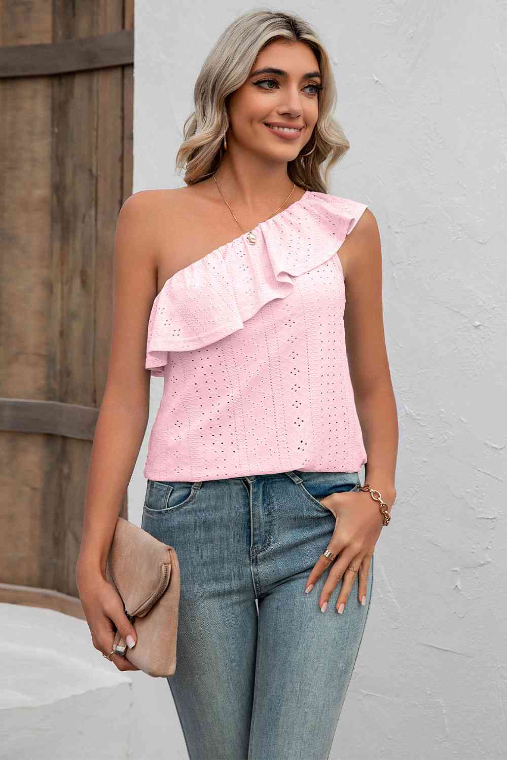 Eyelet One-Shoulder Tank - EMMY