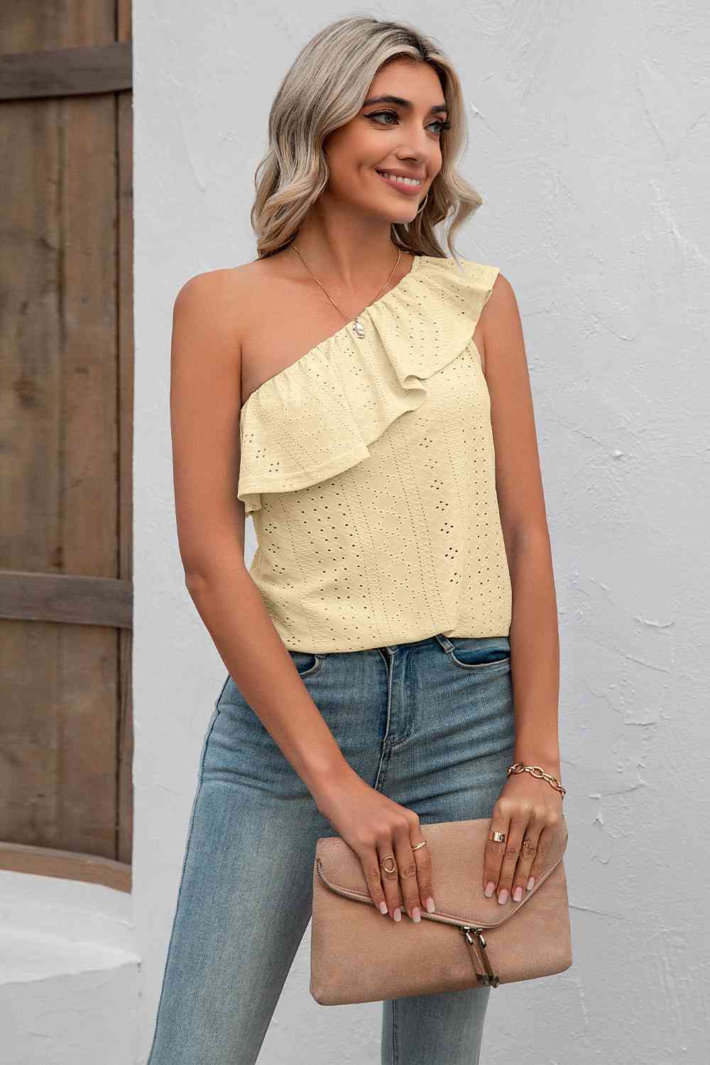 Eyelet One-Shoulder Tank - EMMY