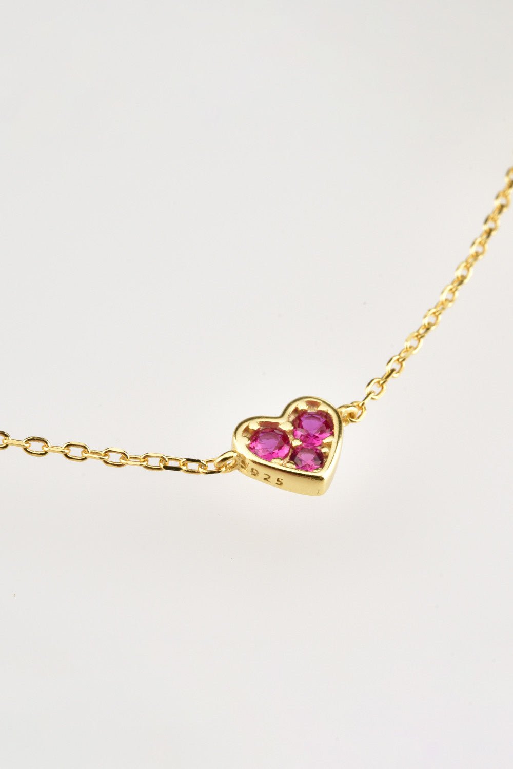 Inlaid Zircon Heart Necklace - EMMY