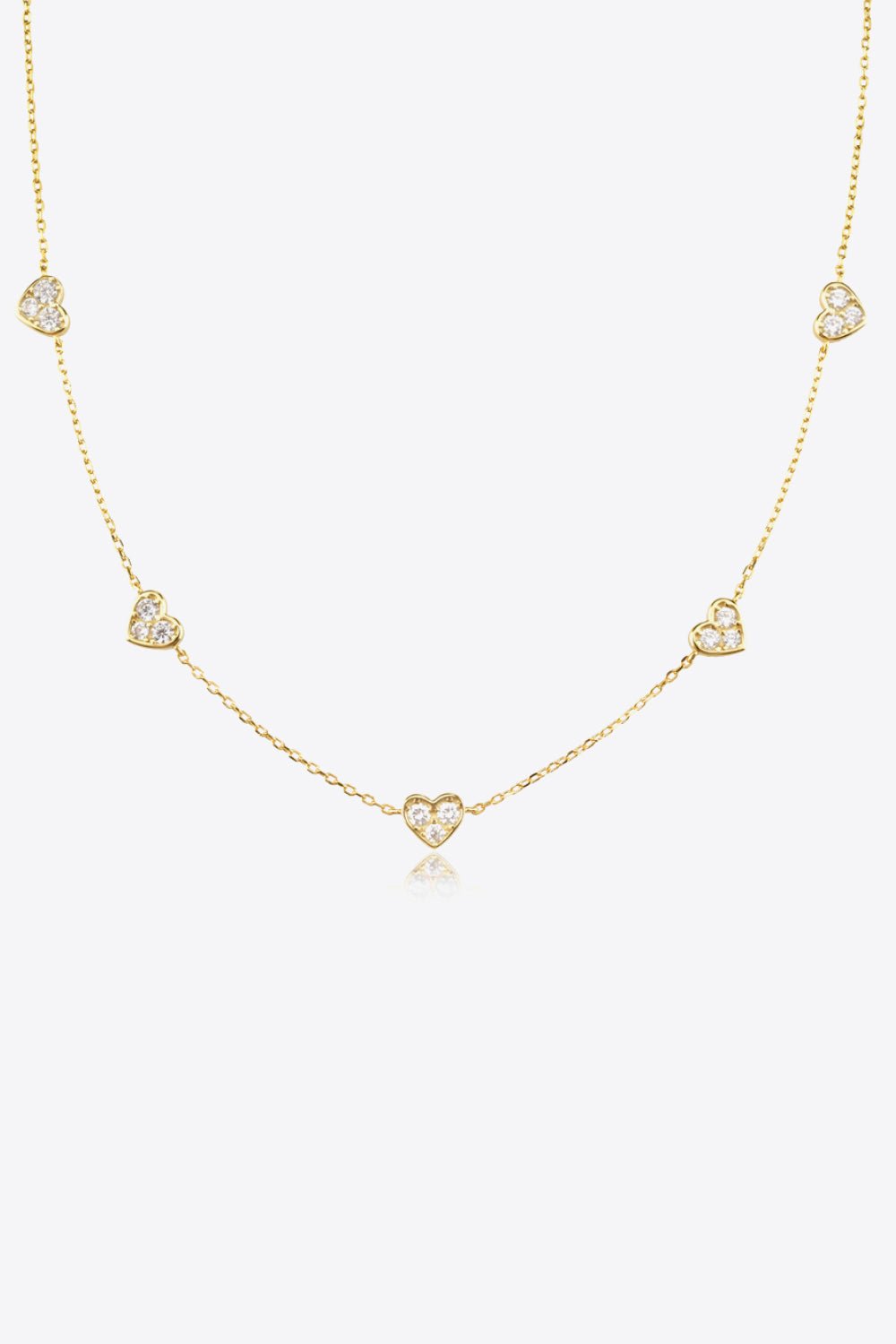 Inlaid Zircon Heart Necklace - EMMY