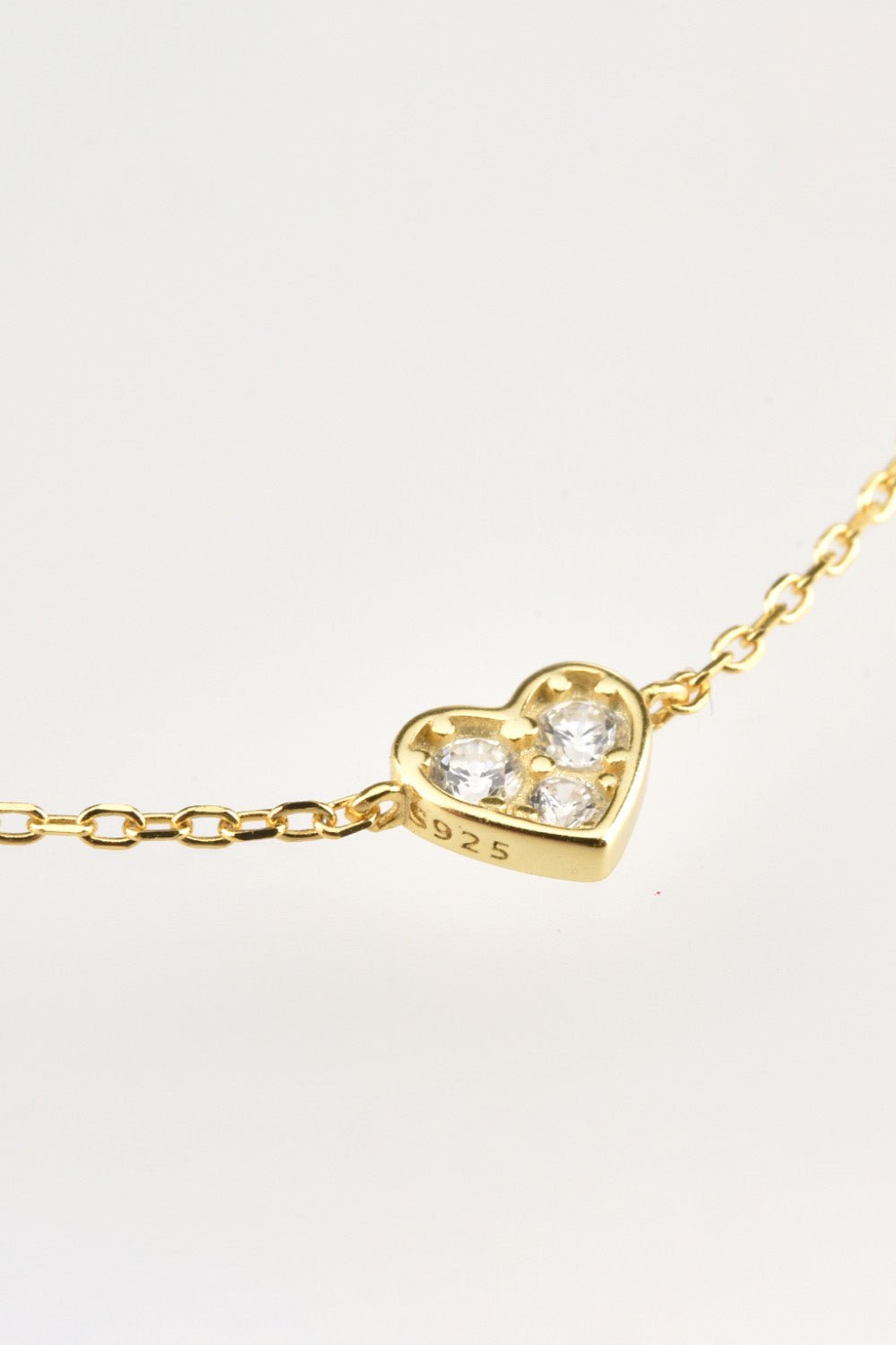 Inlaid Zircon Heart Necklace - EMMY