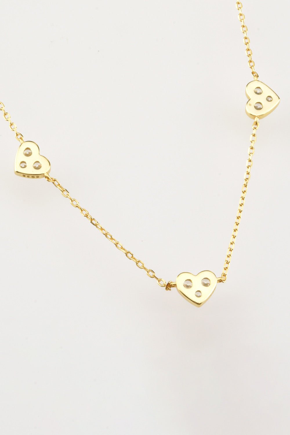 Inlaid Zircon Heart Necklace - EMMY