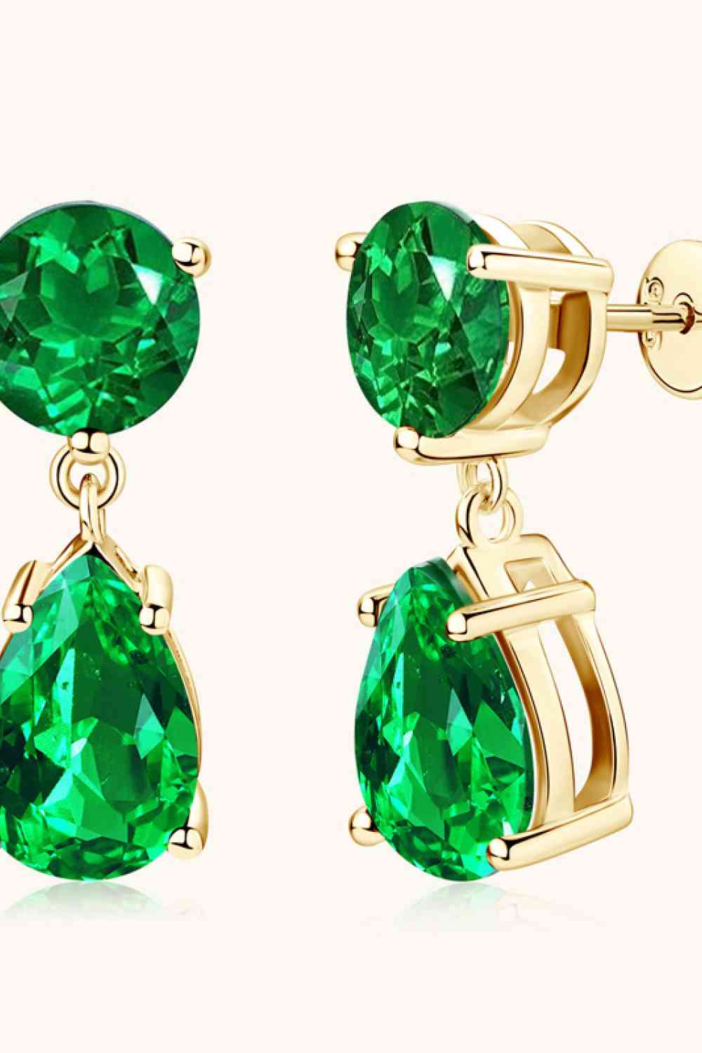 Lab-Grown Emerald Drop Earrings - EMMY