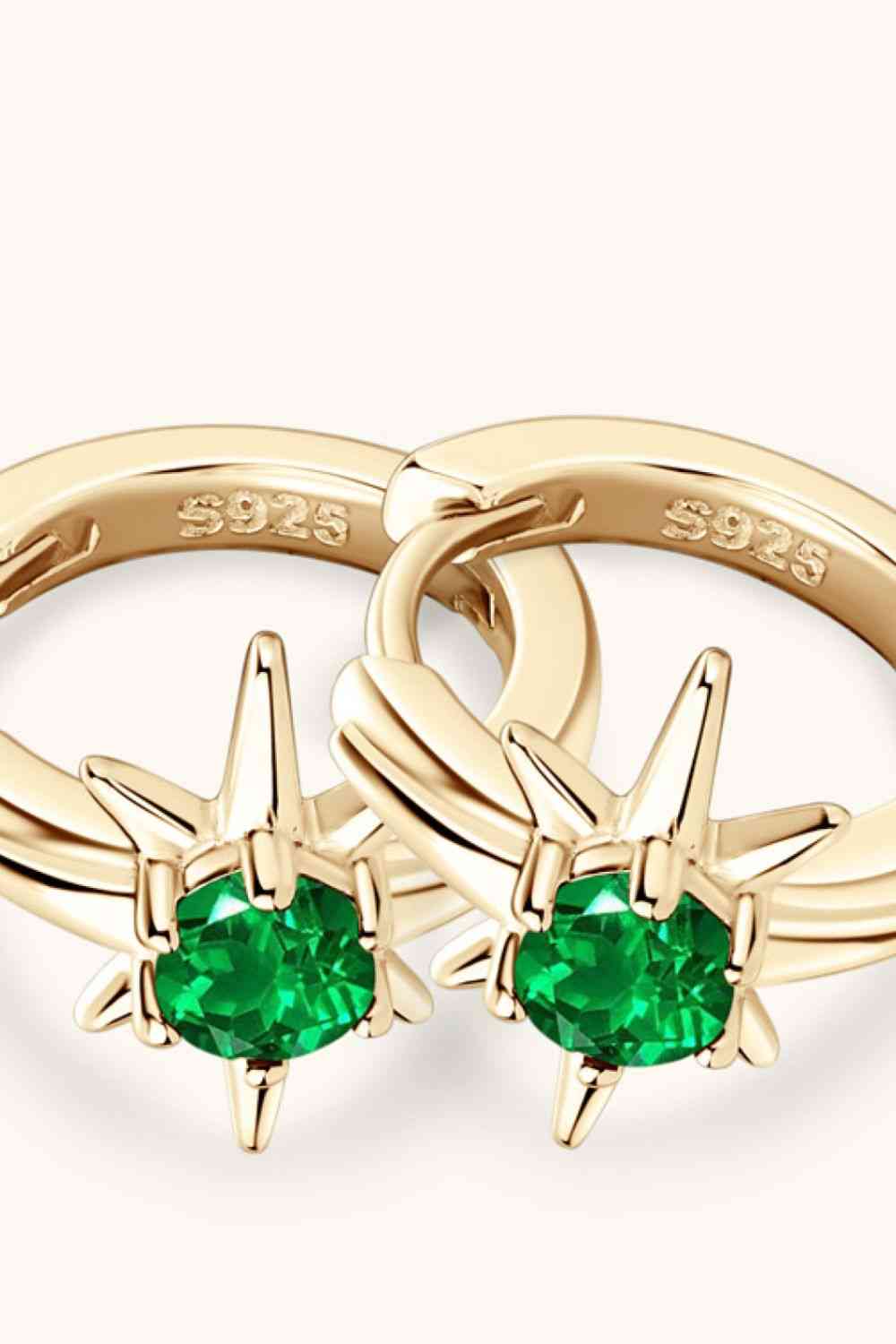 Lab-Grown Emerald Huggie Earrings - EMMY