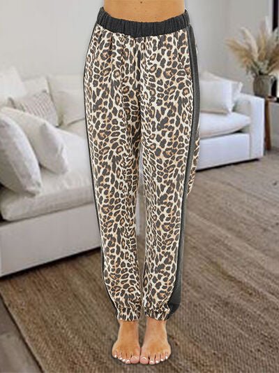 Leopard Elastic Waist Pants - EMMY