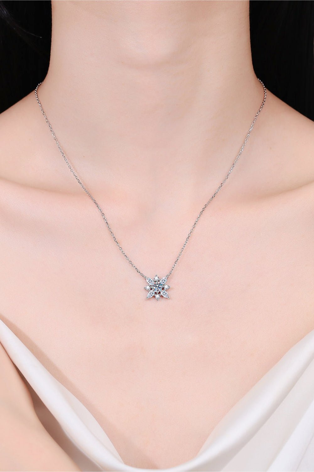 Moissanite Rhodium-Plated Necklace - EMMY