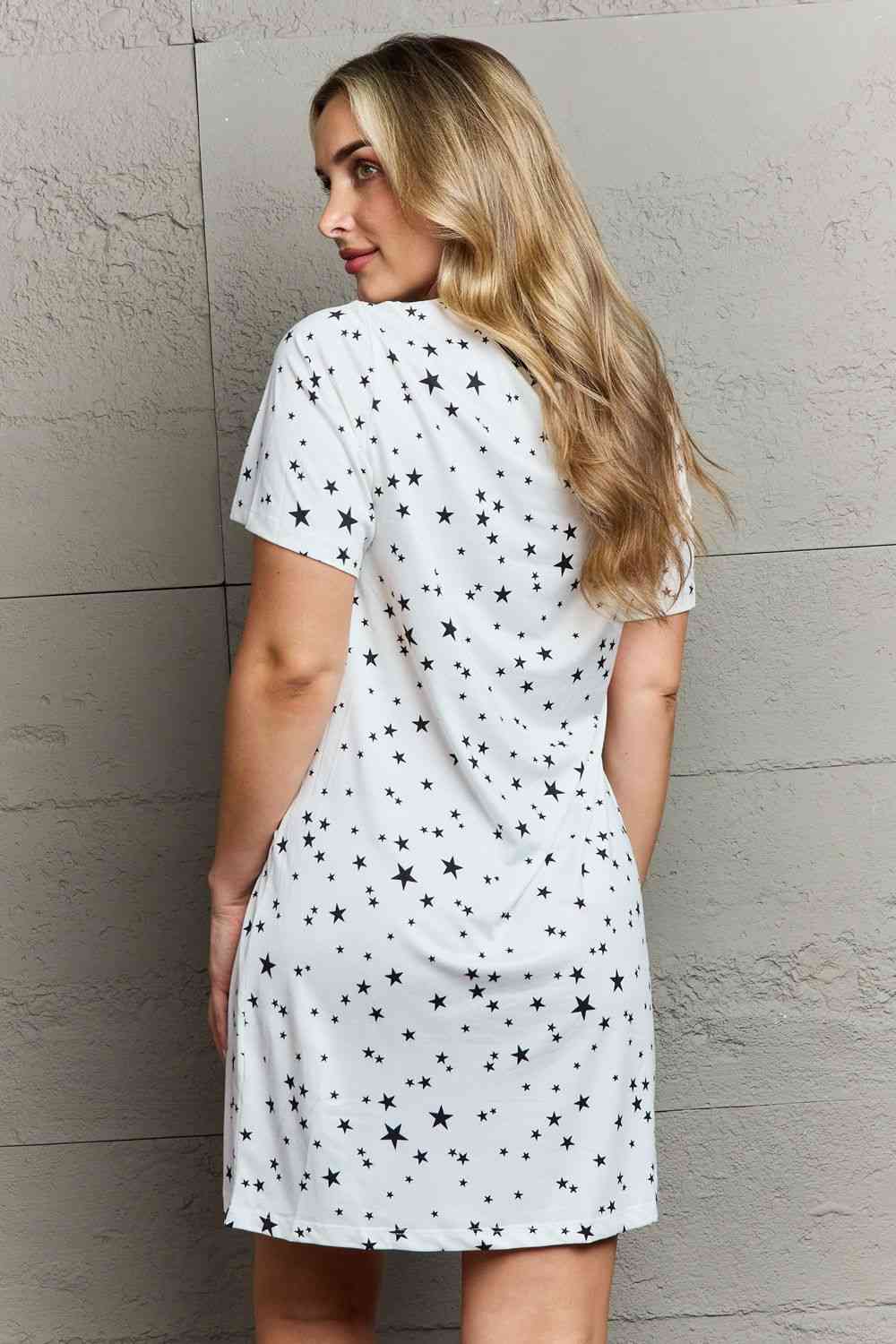 MOON NITE Quilted Quivers Button Down Sleepwear Dress - EMMY