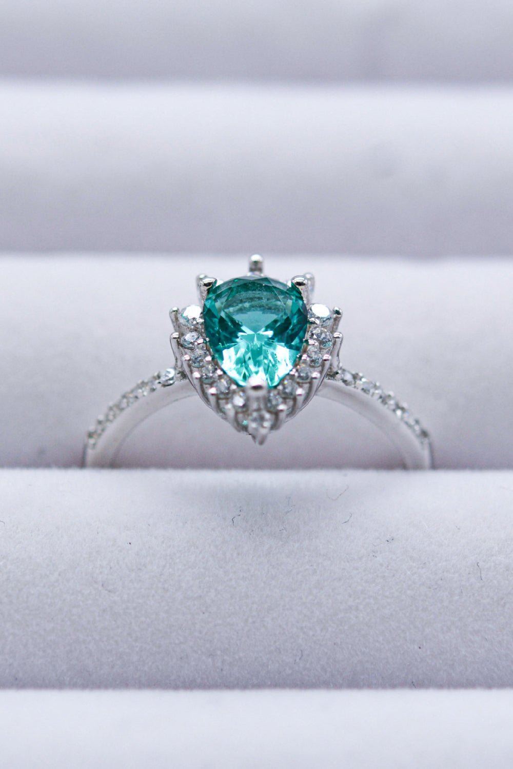 Paraiba Tourmaline Pear Shape Ring - EMMY