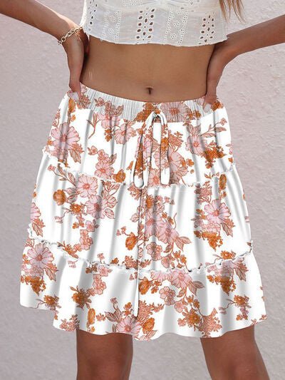 Printed Elastic Waist Mini Skirt - EMMY