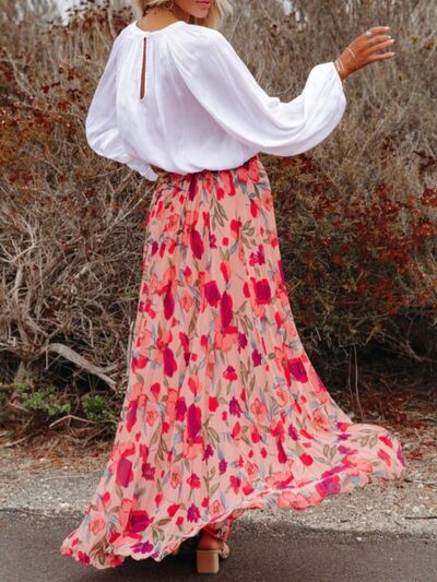 Printed High Waist Pleated Skirt - EMMY