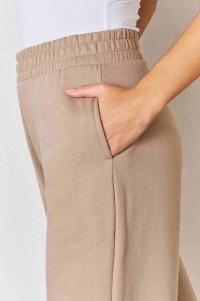 RISEN Wide Waistband Slit Wide Leg Pants - EMMY