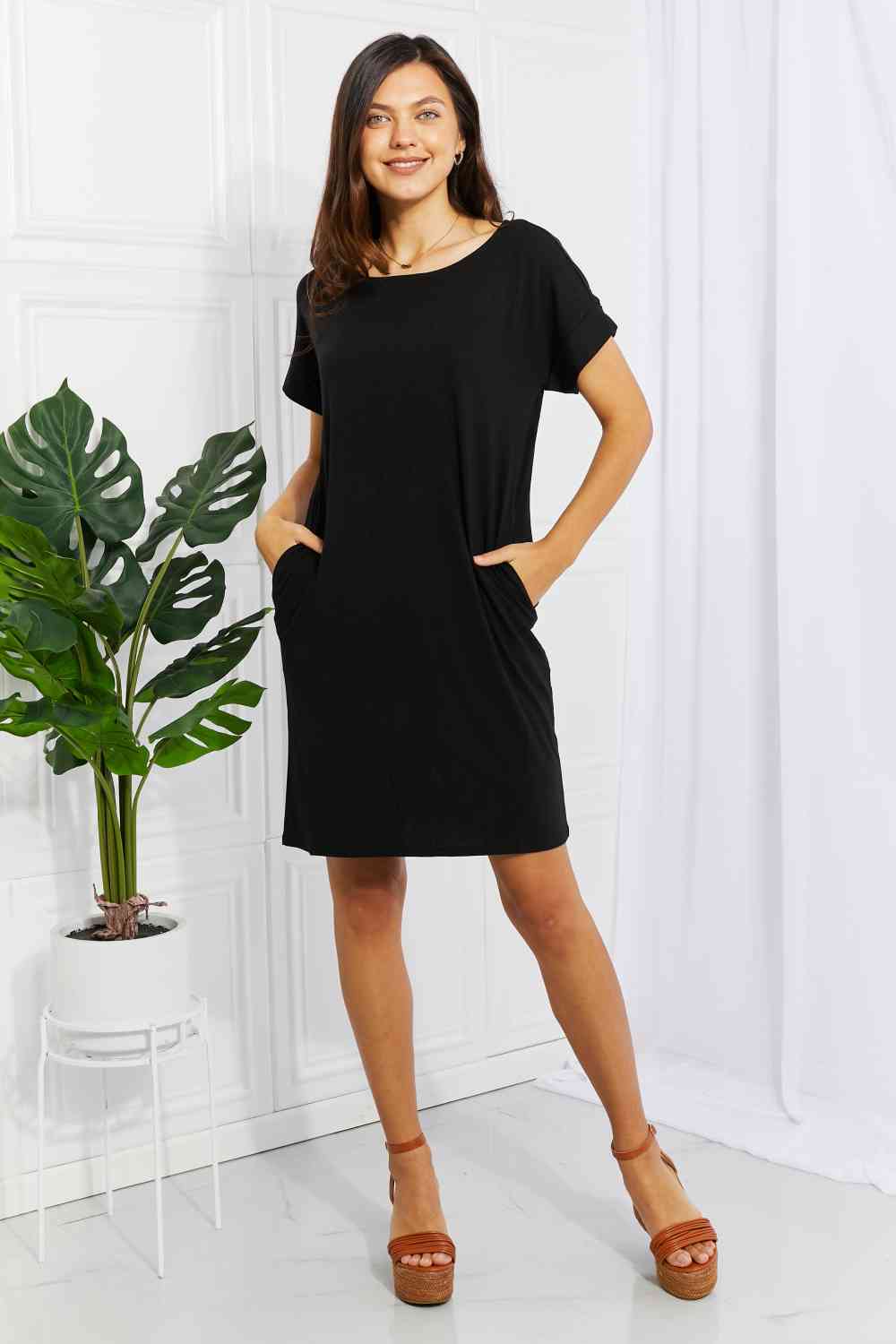 Rolled Short Sleeve Dress - EMMY