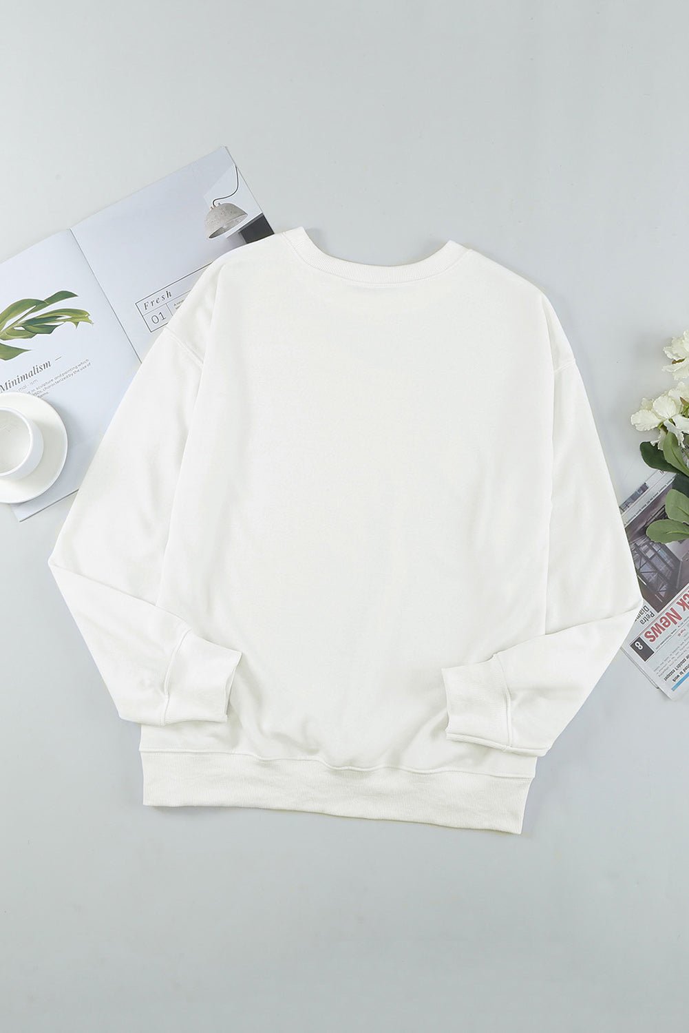 Round Neck Dropped Shoulder Sweatshirt - EMMY