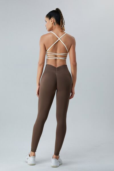 Ruched High Waist Active Leggings - EMMY