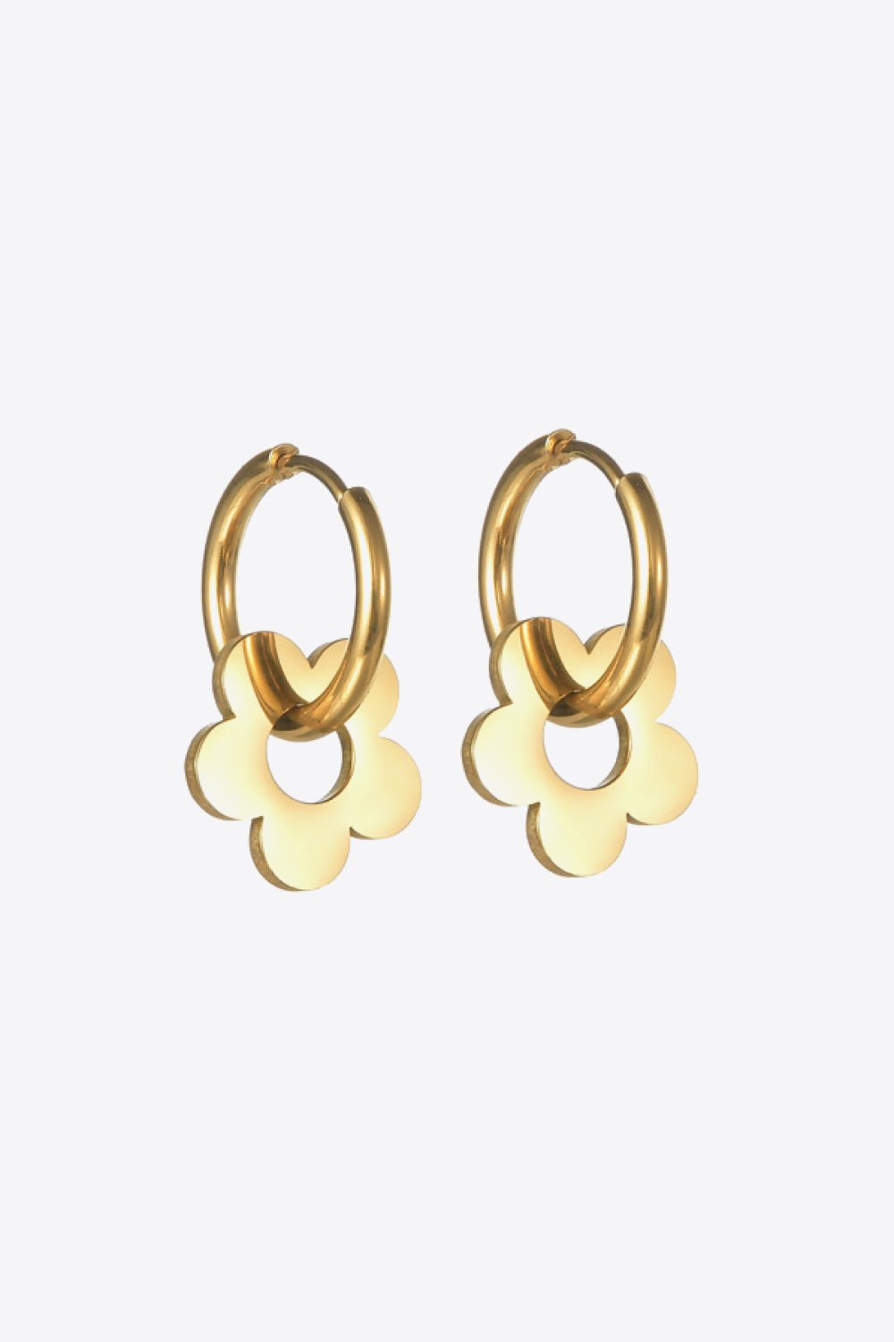 Stainless Steel Hoop Drop Earrings - EMMY