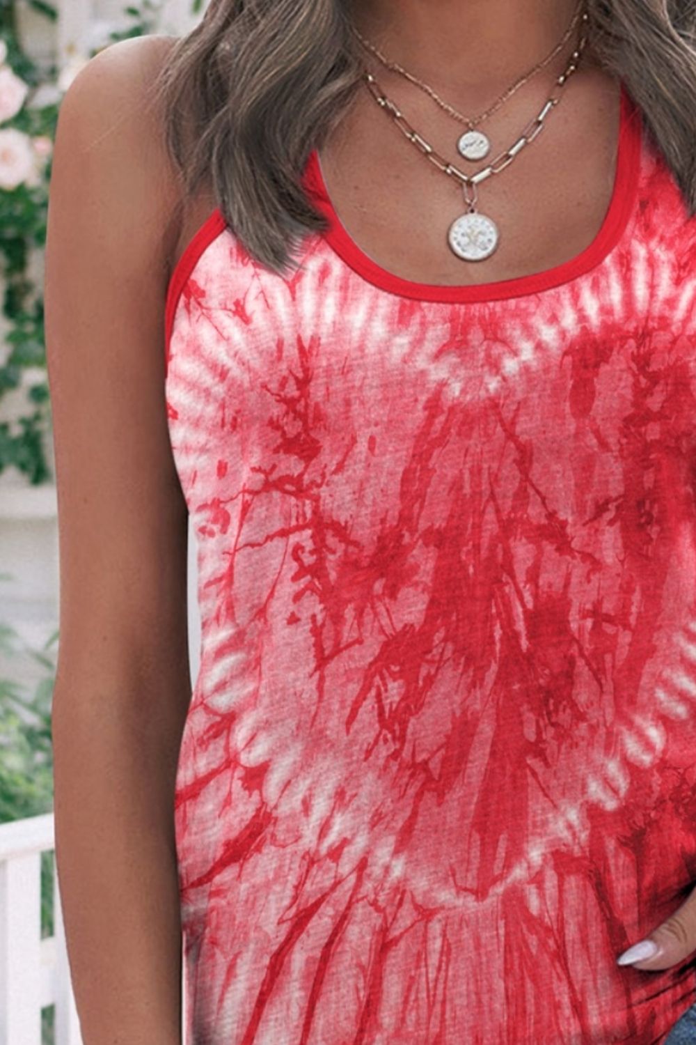 Tie-Dye Scoop Neck Wide Strap Tank - EMMY