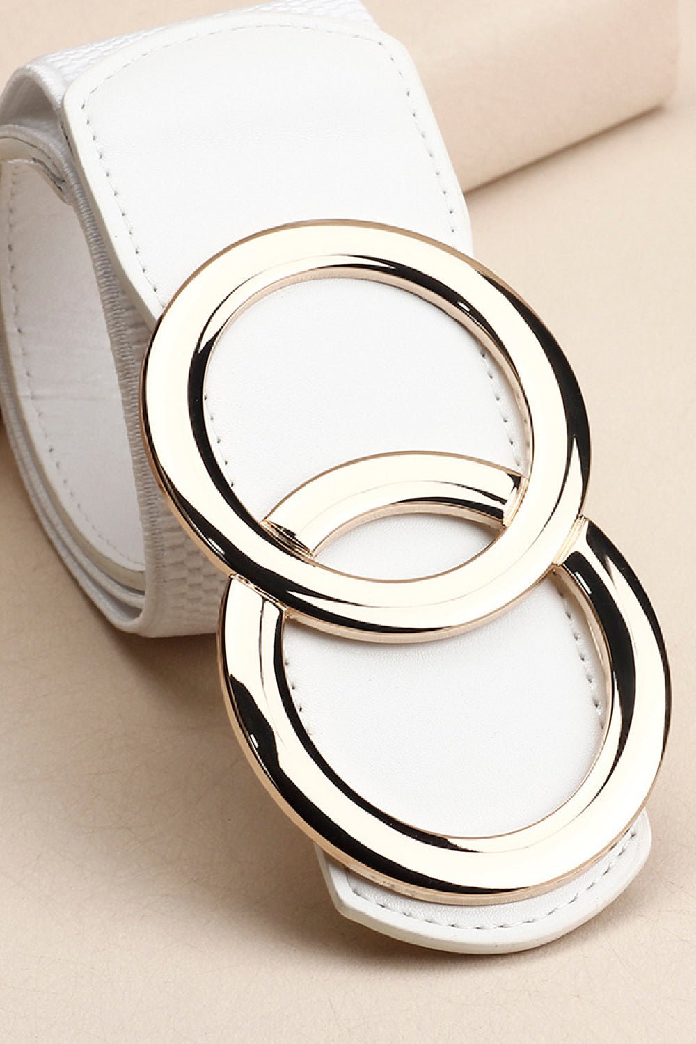 Zinc Alloy Buckle Elastic PU Belt - EMMY