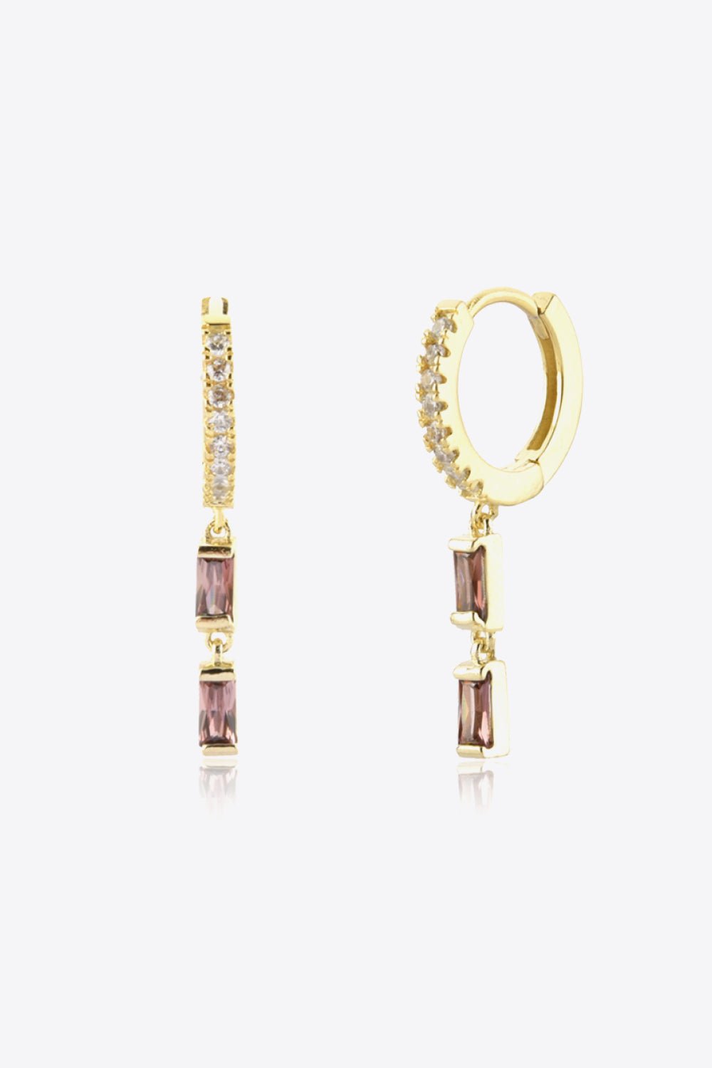 Zircon 925 Sterling Silver Drop Huggie Earrings - EMMY