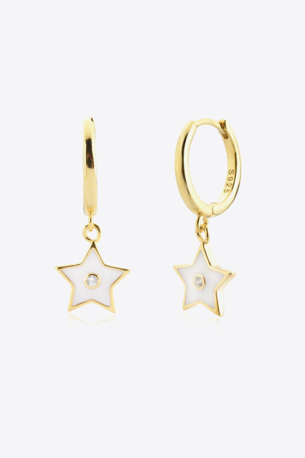 Zircon 925 Sterling Silver Star Drop Earrings - EMMY