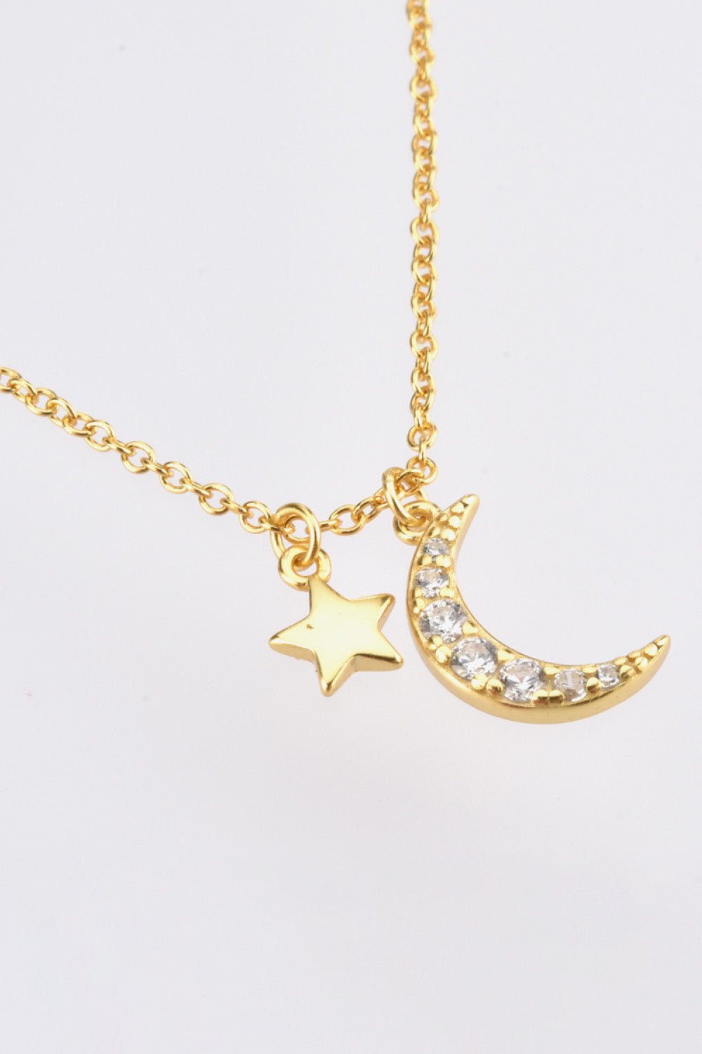 Zircon Star and Moon Pendant Necklace - EMMY