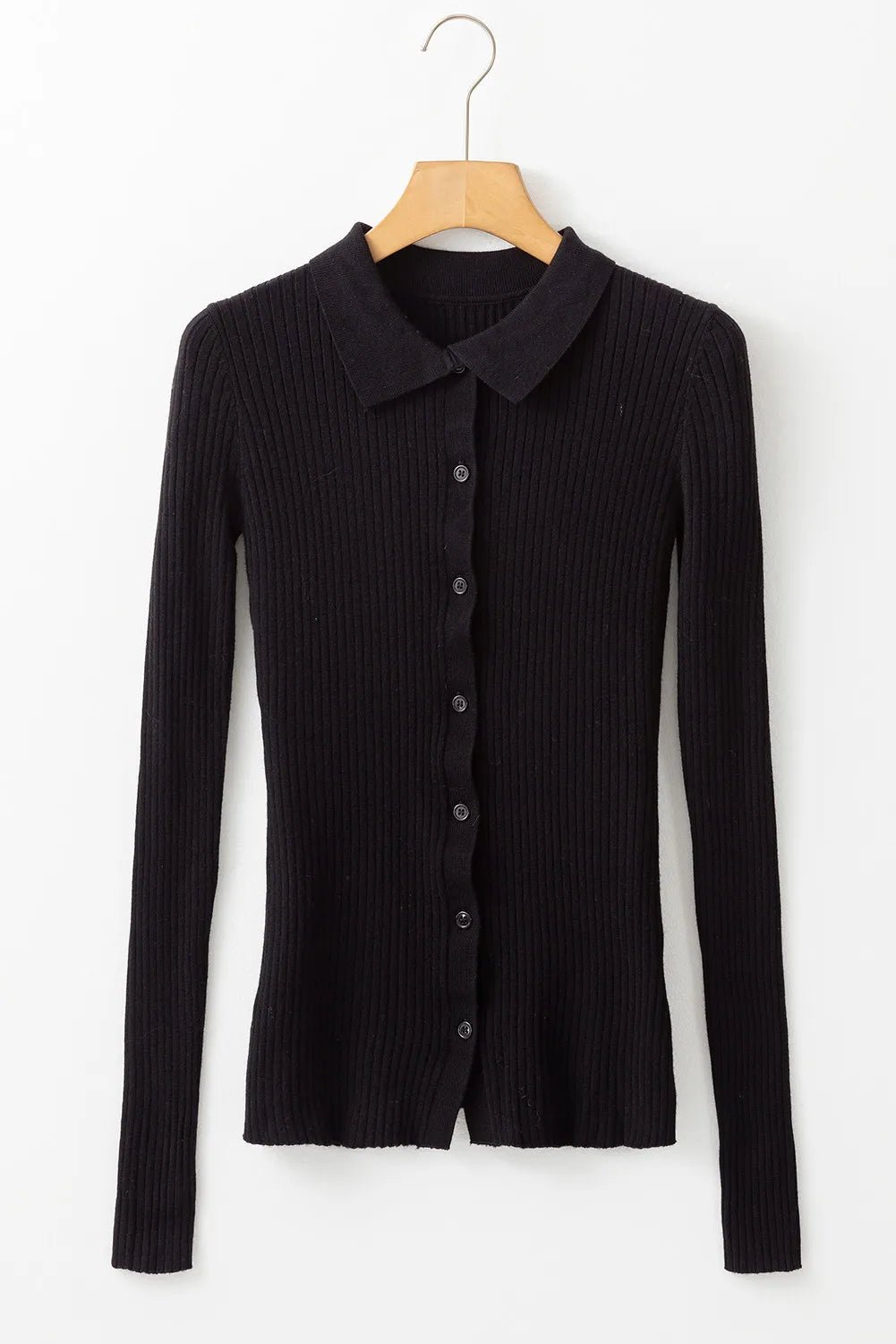 Button Up Collared Neck Cardigan - EMMY