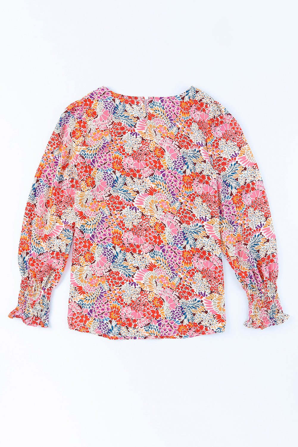 Floral Print Long Puff Sleeve Blouse - EMMY