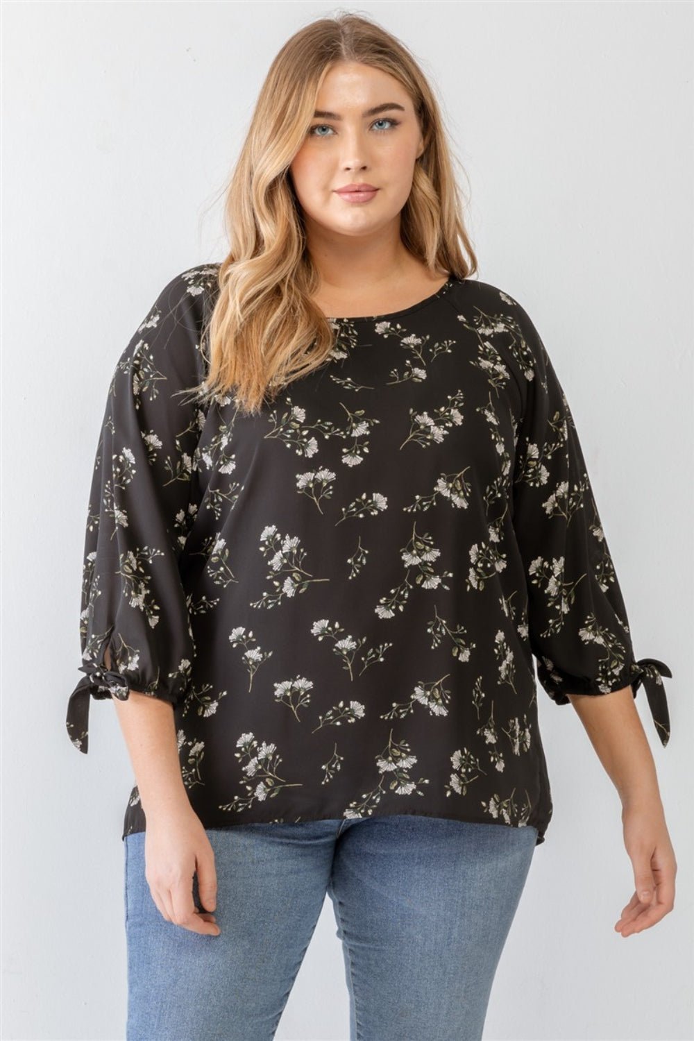 Floral Round Neck Blouse - EMMY