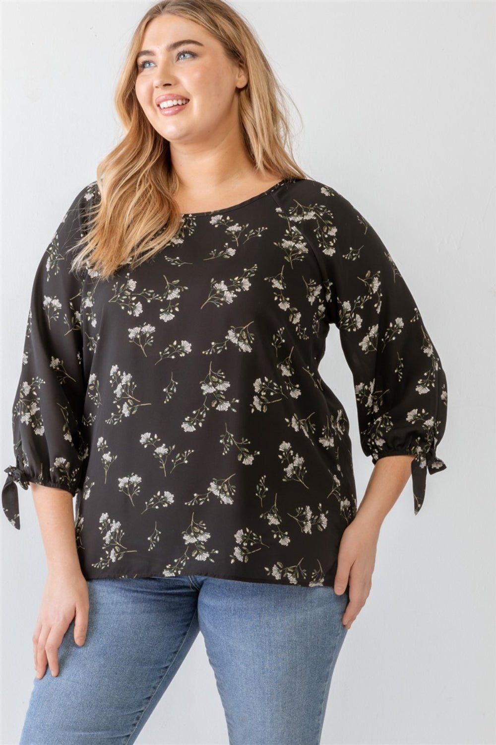 Floral Round Neck Blouse - EMMY