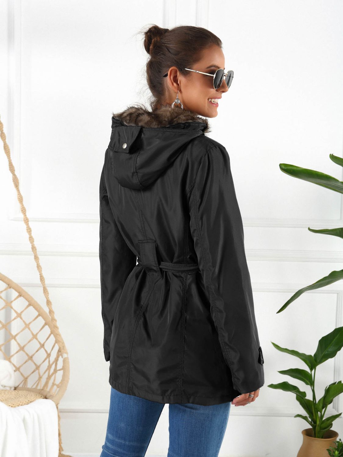 Ivy Lane Full Size Hooded Jacket with Detachable Liner (Three - Way Wear) - EMMY