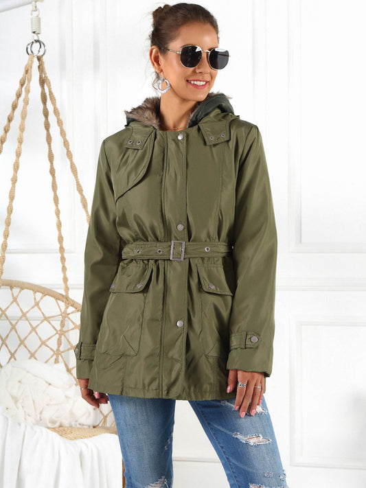 Ivy Lane Full Size Hooded Jacket with Detachable Liner (Three - Way Wear) - EMMY