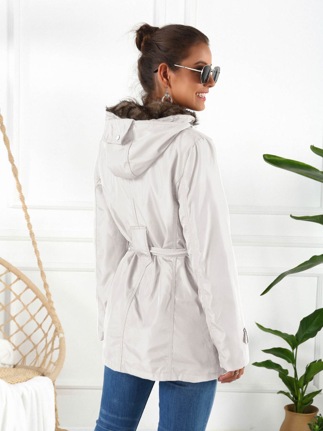 Ivy Lane Full Size Hooded Jacket with Detachable Liner (Three - Way Wear) - EMMY