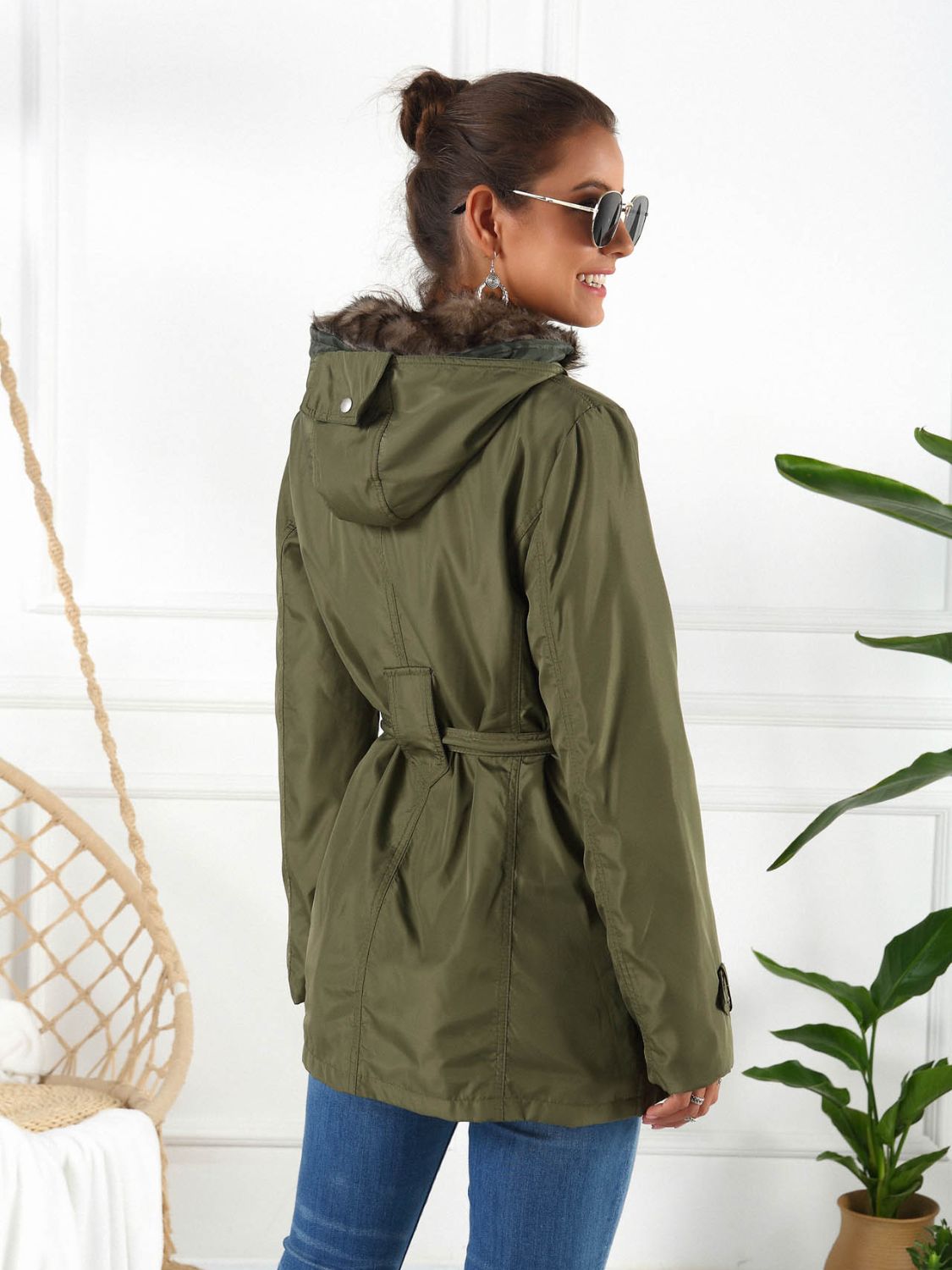 Ivy Lane Full Size Hooded Jacket with Detachable Liner (Three - Way Wear) - EMMY