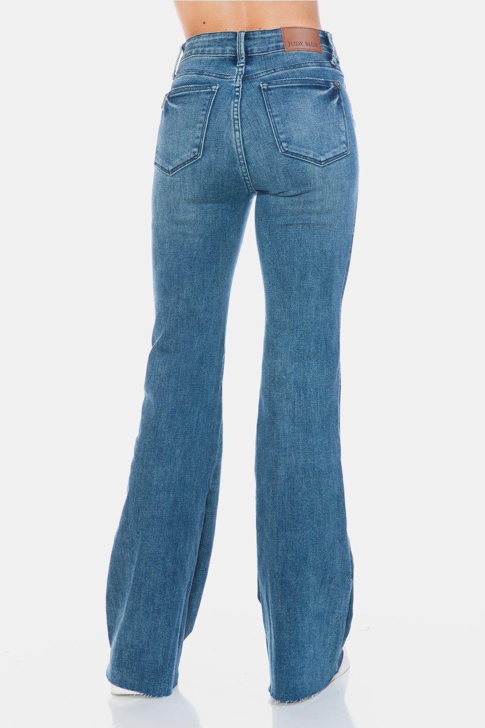 Judy Blue Full Size Tummy Control Cut Hem Flare Jeans - EMMY