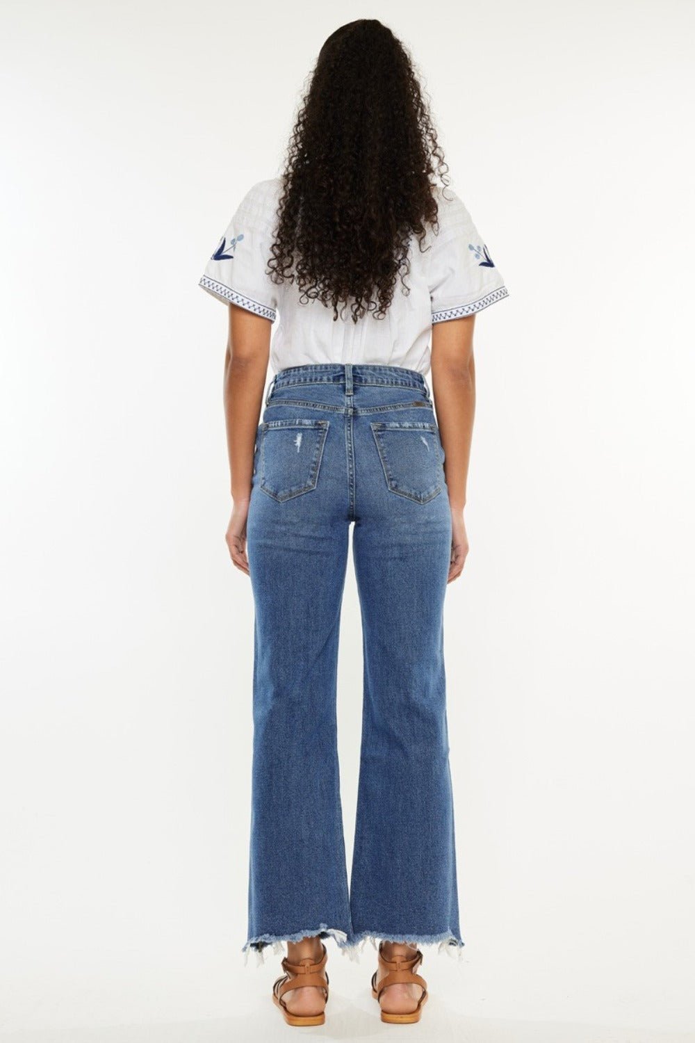 Kancan Full Size High Rise Slim Wide Leg Jeans - EMMY