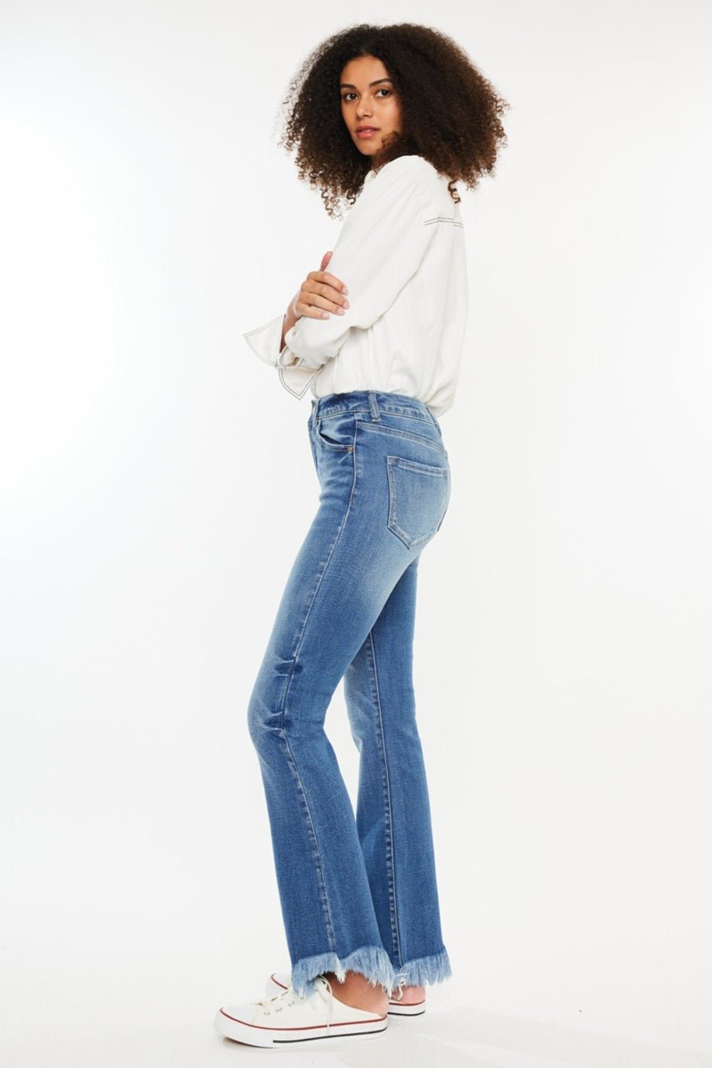 Kancan High Rise Frayed Hem Jeans - EMMY