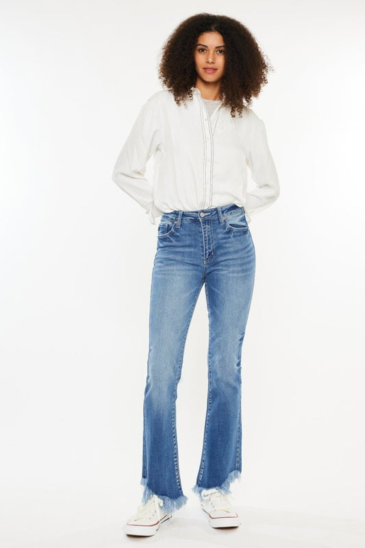 Kancan High Rise Frayed Hem Jeans - EMMY