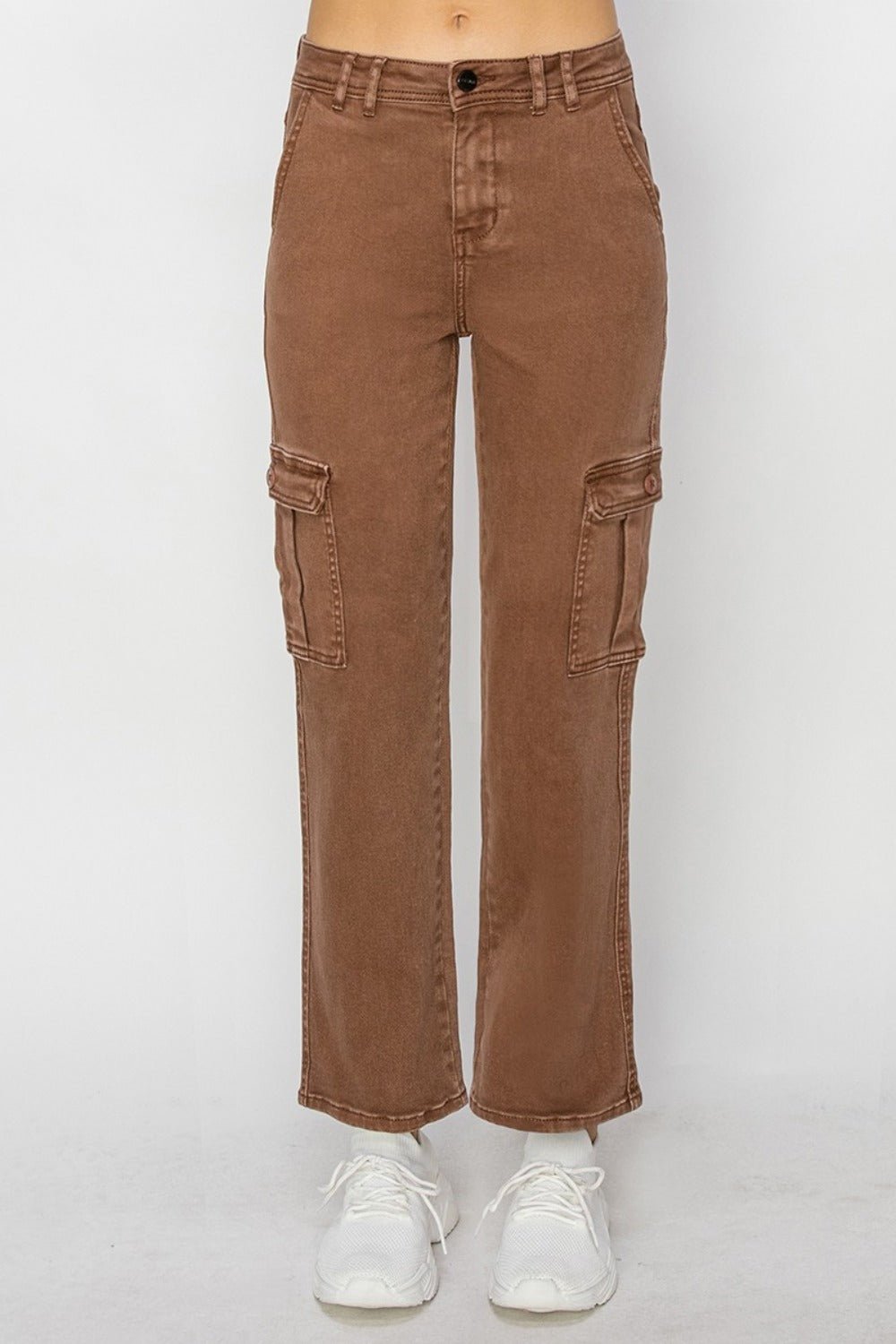 Risen Full Size High Rise Cargo Jeans - EMMY