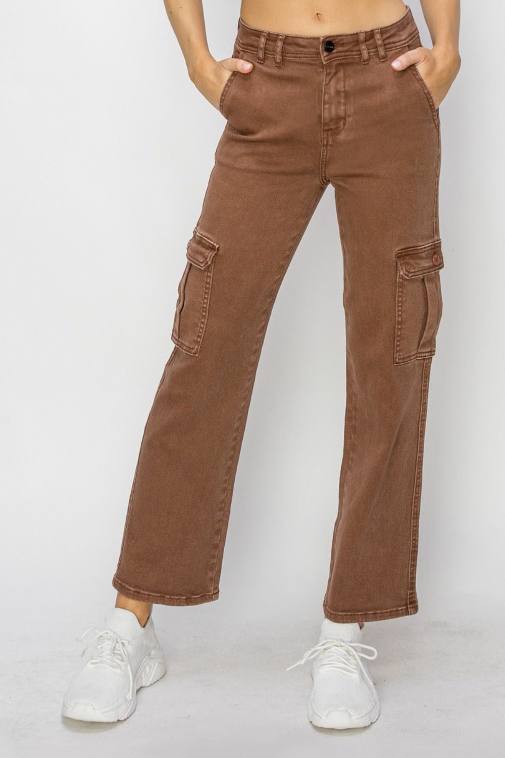 Risen Full Size High Rise Cargo Jeans - EMMY