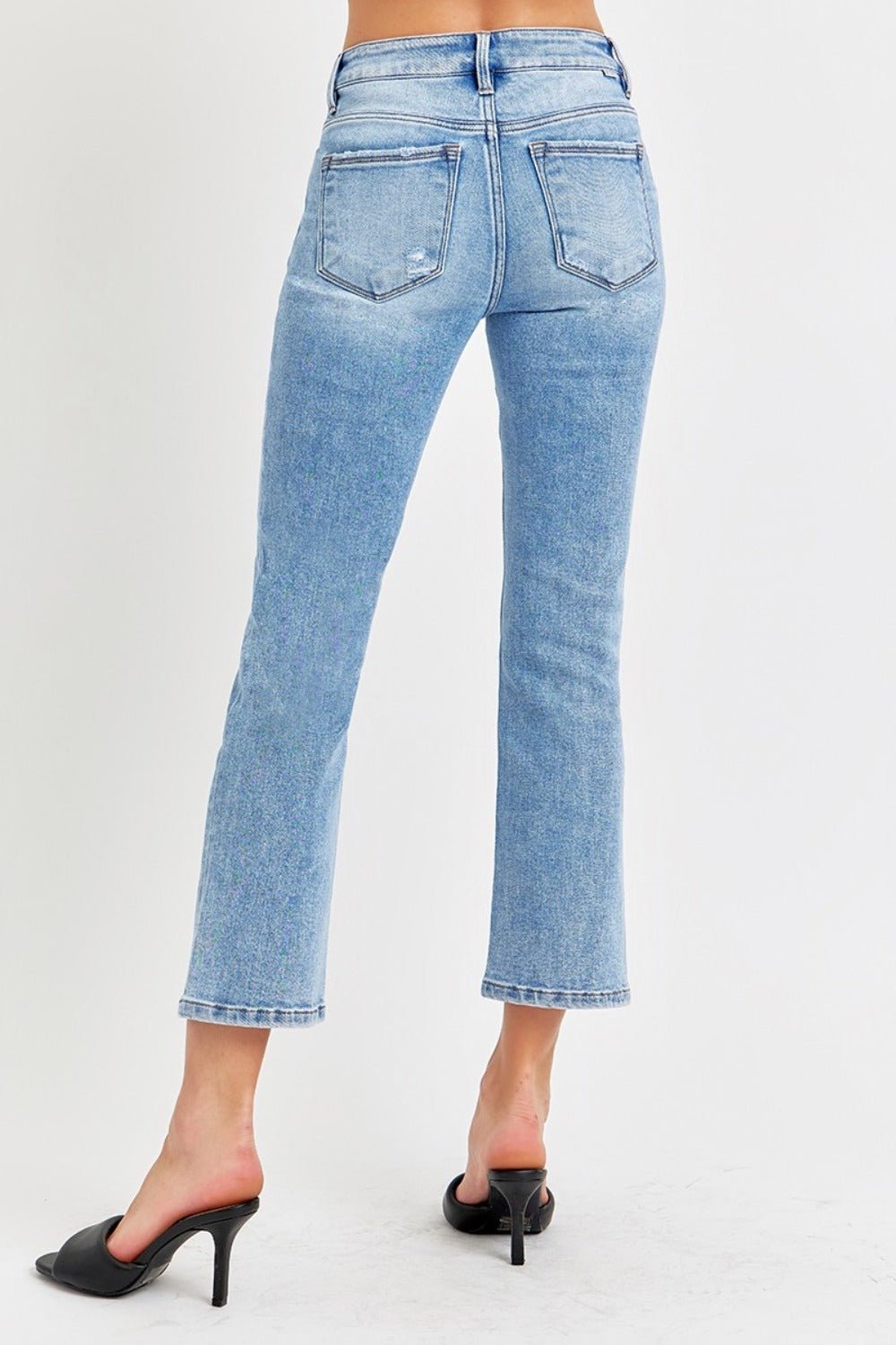 RISEN Full Size Low Rise Crop Slim Straight Jeans - EMMY