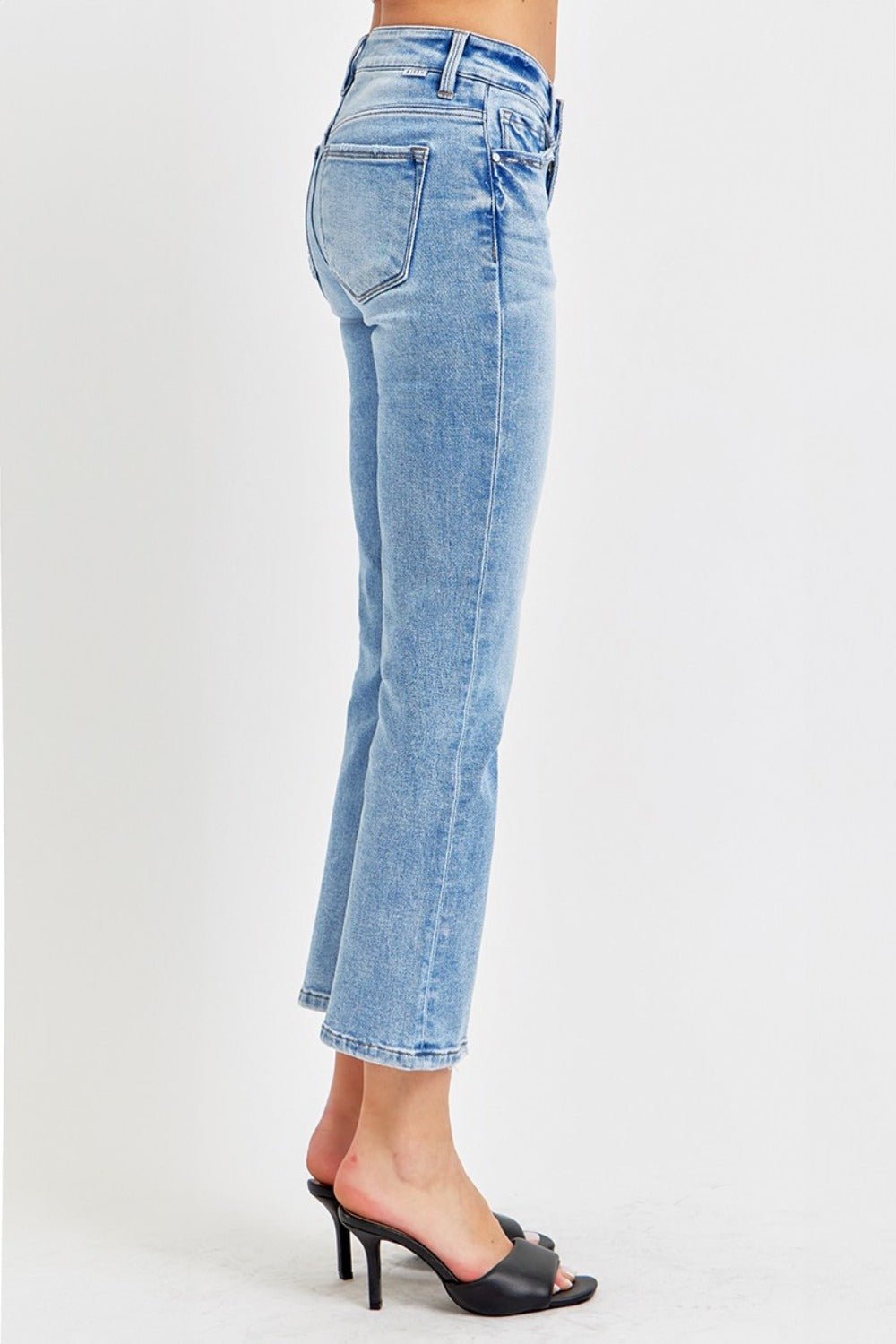 RISEN Full Size Low Rise Crop Slim Straight Jeans - EMMY