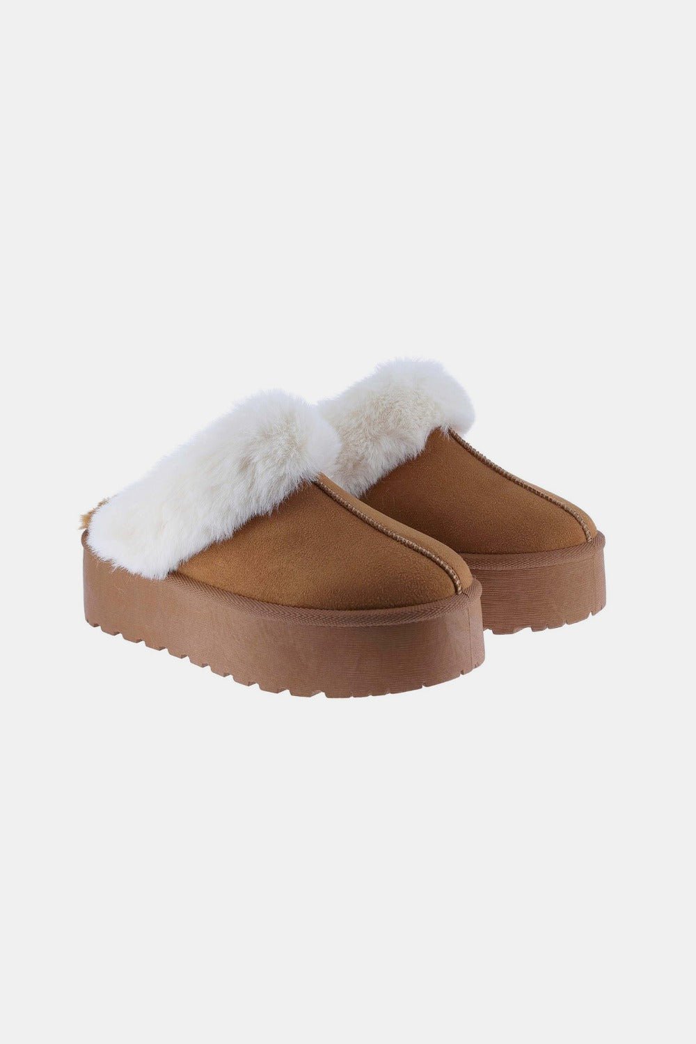 Weeboo Thick Bottom Fur Trim Snow Slippers - EMMY