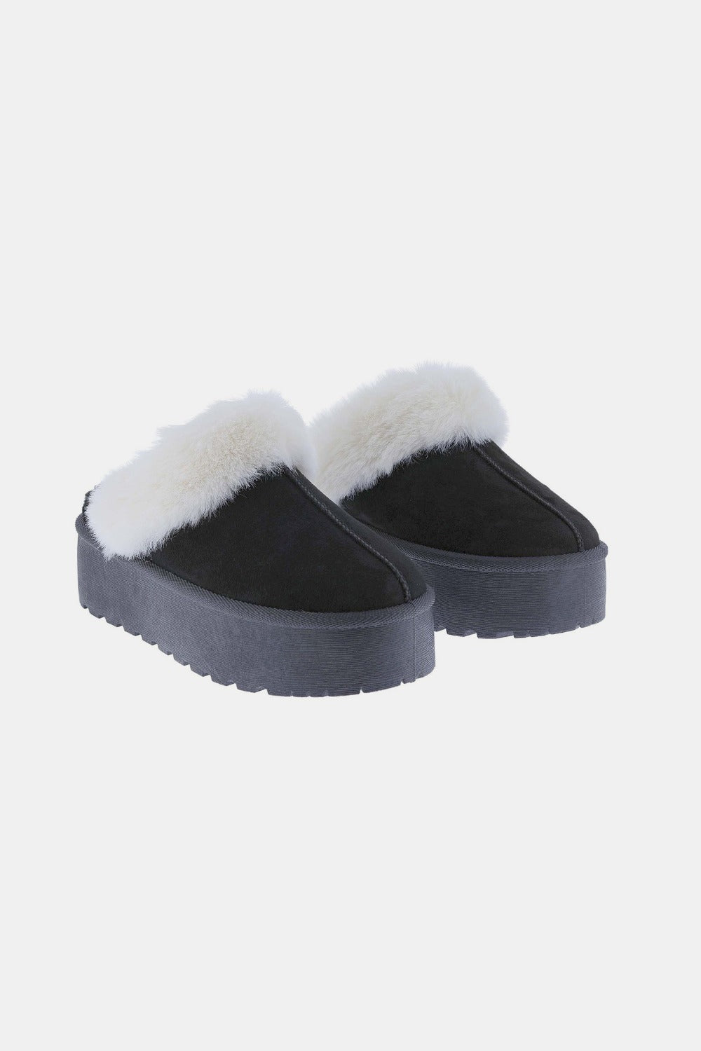 Weeboo Thick Bottom Fur Trim Snow Slippers - EMMY