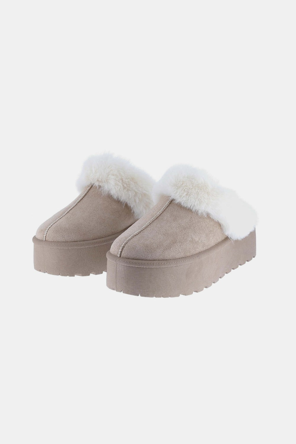 Weeboo Thick Bottom Fur Trim Snow Slippers - EMMY