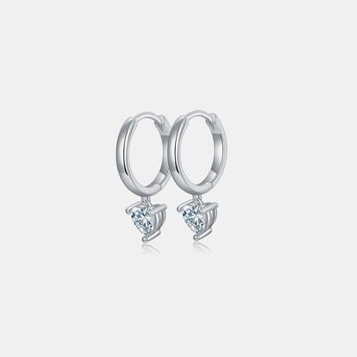1 Carat Moissanite 925 Sterling Silver Heart Earrings - EMMY