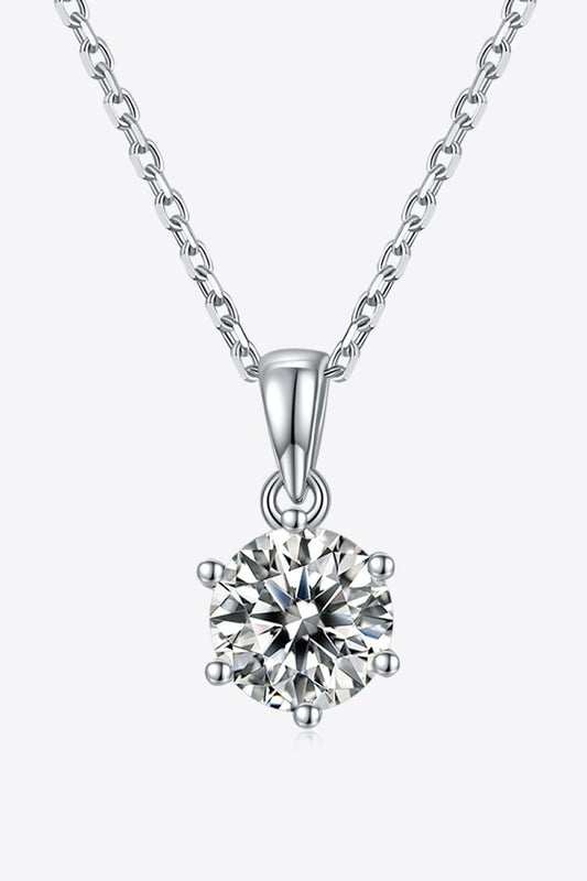 1 Carat Moissanite 925 Sterling Silver Necklace - EMMY
