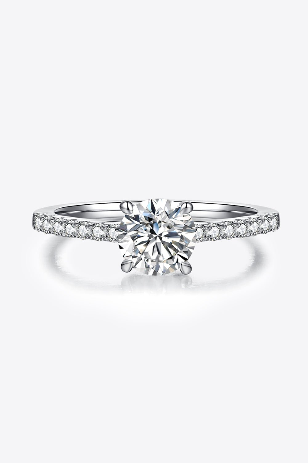 1 Carat Moissanite 925 Sterling Silver Side Stone Ring - EMMY