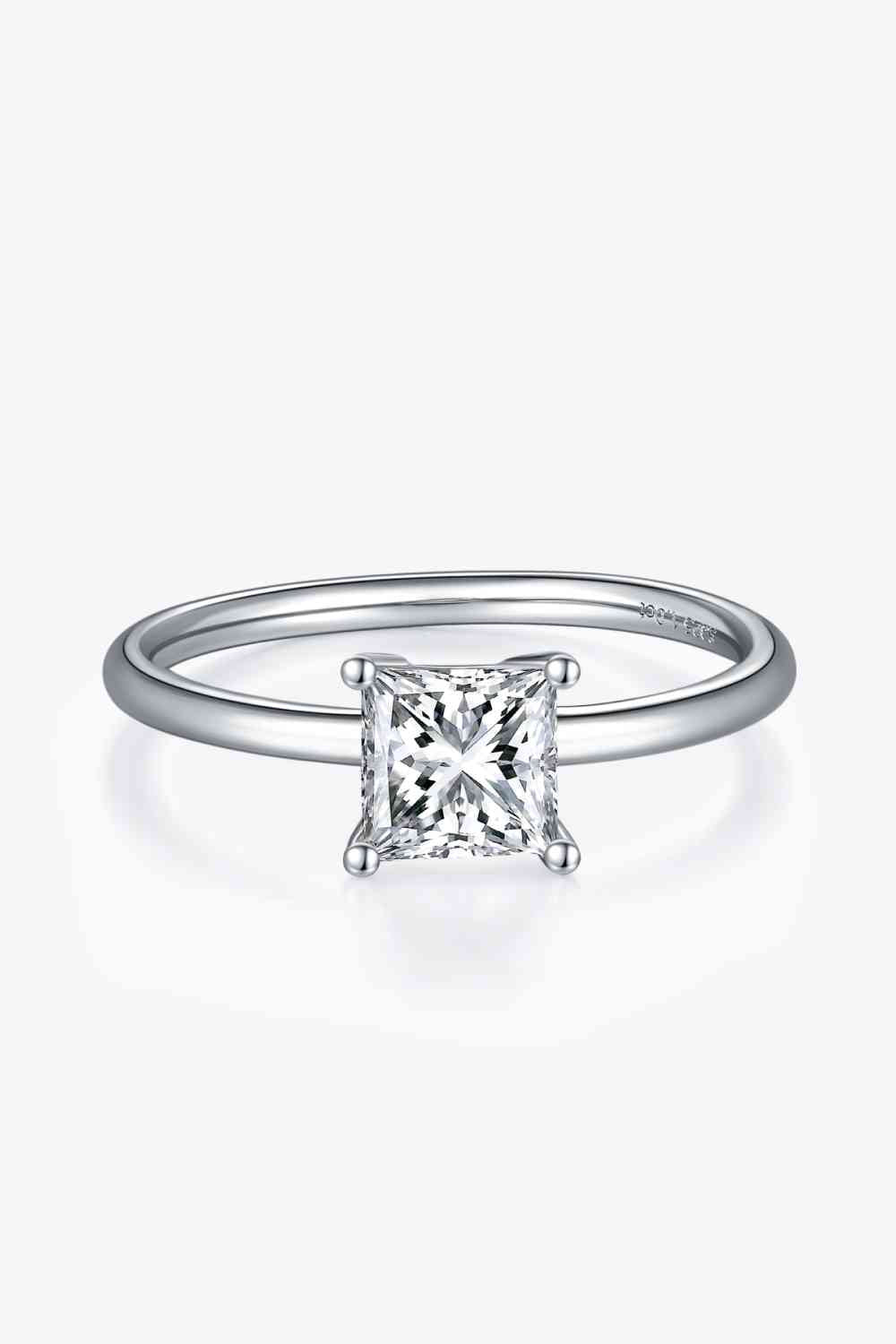 1 Carat Moissanite 925 Sterling Silver Solitaire Ring - EMMY