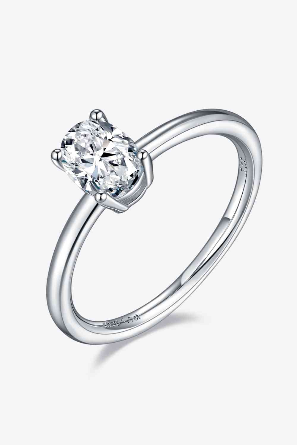 1 Carat Moissanite 925 Sterling Silver Solitaire Ring - EMMY